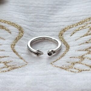 Sterling Silver Arrow and Circle Open Ring - Size 6.5
